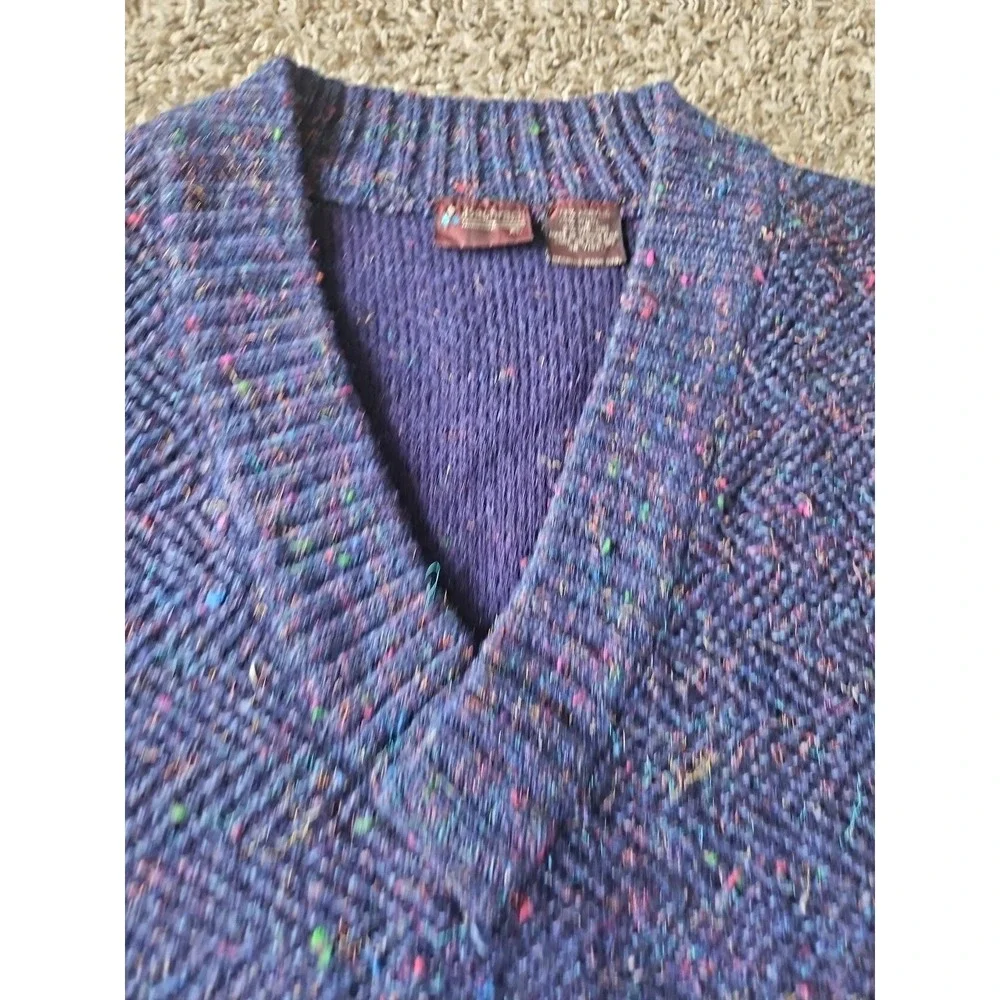 Vintage Mens Bachrach Sweater Vest Size XL Blue With Color Flecks